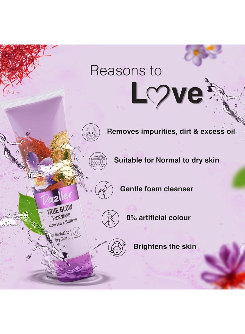 Dazller Naturals Face Wash Combo Pack of 5 Foam Cleansers|Brightens, Hydrates, Evens Skin Tone|For All Skin Types|0% artifical colour|250g - Image 5